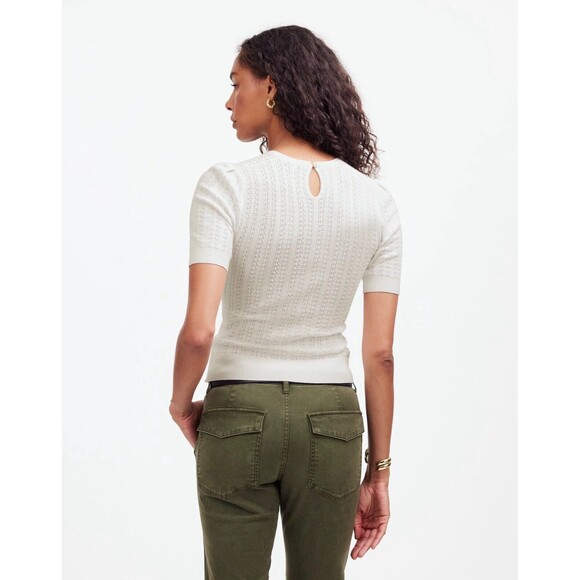 Madewell The Signature Open-Knit Crewneck Sweater Tee NWT Size XS - Picture 4 of 12